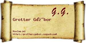 Grotter Gábor névjegykártya